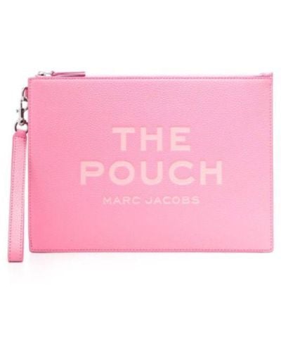 Marc Jacobs 'The Large Pouch' Clutch With Engraved Logo - Pink