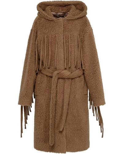Stella McCartney Wool Blend Teddy Coat - Natural
