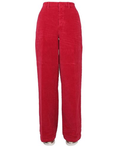 DSquared² Ribbed Wide Leg Pants - Red