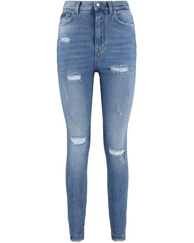 Dolce & Gabbana Grace High-rise Skinny-fit Jeans - Blue