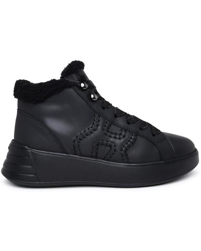 Hogan Rebel Black Leather Sneakers