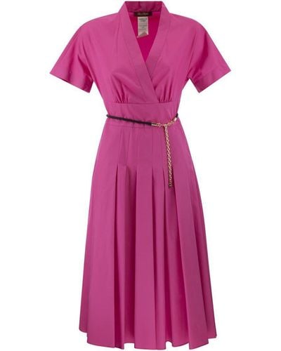 Max Mara Studio Alatri - Crossed Poplin Dress - Purple