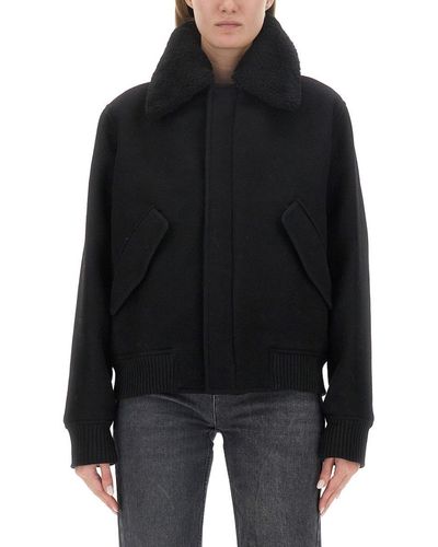 Ami Paris Ami Paris Jacket With Shearling Collar Unisex - Black