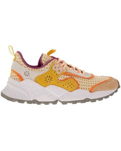 Flower Mountain Kotetsu - Sneakers In Suede And Technical Fabric - Natural