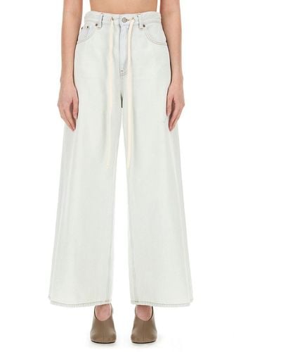 MM6 by Maison Martin Margiela Jeans With Drawstring - White