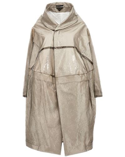Comme des Garçons Oversize Texture Trench Coat Coats, Trench Coats - Natural