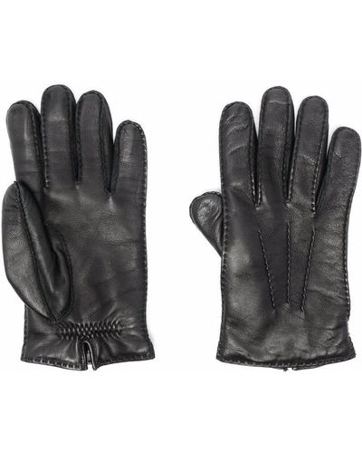 Ami Paris Ami Paris Ami De Coeur Leather Gloves - Black