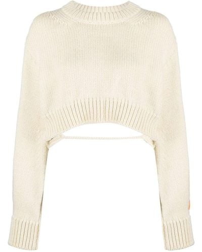 Heron Preston Cropped Wool Sweater - Natural