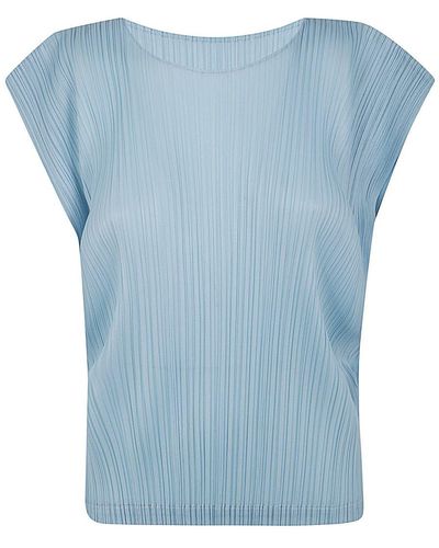 Pleats Please Issey Miyake Monthly Colours March Shirt - Blue