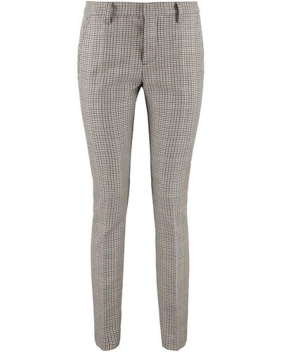 DSquared² Prince Of Wales Checked Virgin Wool Pants - Gray