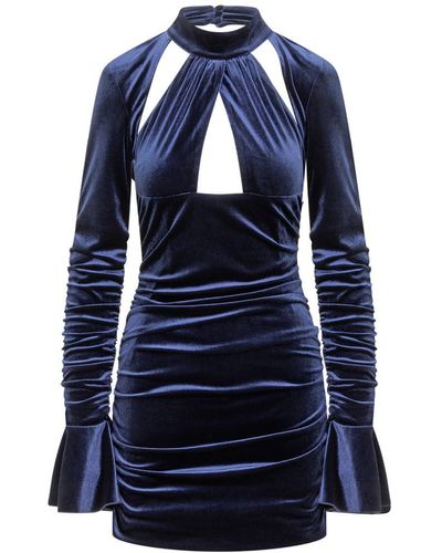 ACTUALEE Velvet Dress - Blue