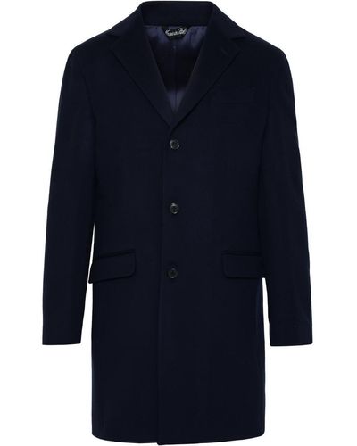 Brian Dales Blue Wool Blend Coat
