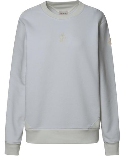 Moncler White Cotton Sweatshirt - Gray