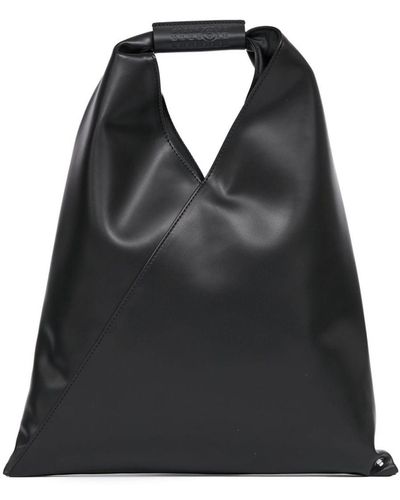 MM6 by Maison Martin Margiela Small Japanese Leather Tote Bag - Black