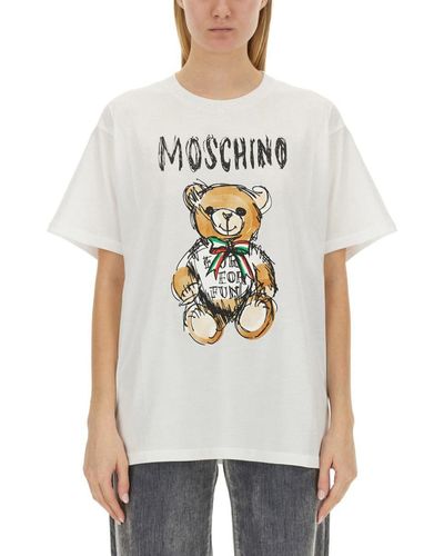 Moschino Teddy Bear Print T-Shirt - White