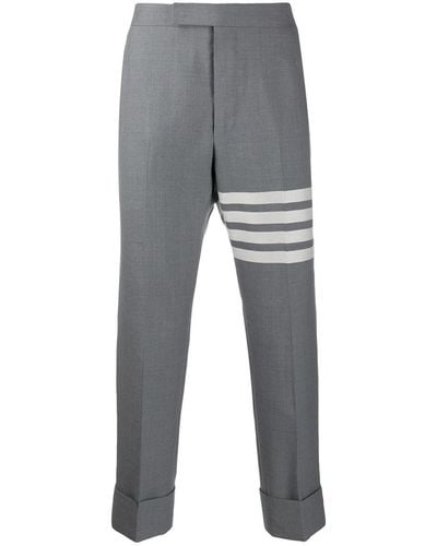 Thom Browne Classic Pants With Martingale - Gray