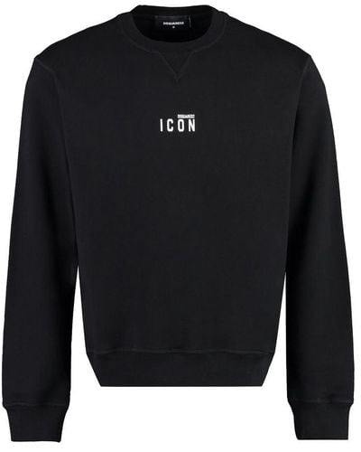 DSquared² Printed Cotton Sweatshirt - Black
