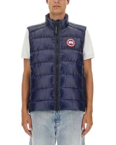 Canada Goose Down Vest With Logo Patch - Blue