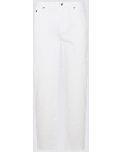 Dolce & Gabbana White Cotton Blend Jeans