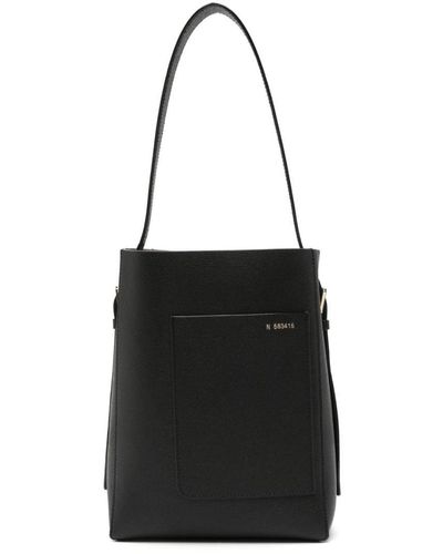 Valextra Small Leather Bucket Bag - Black