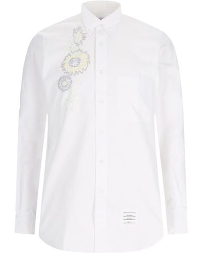 Thom Browne Embroidery Detail Shirt - White