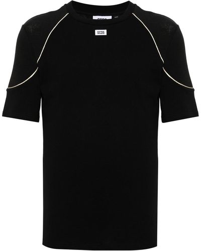 Gcds Cotton T-Shirt With Comma - Black