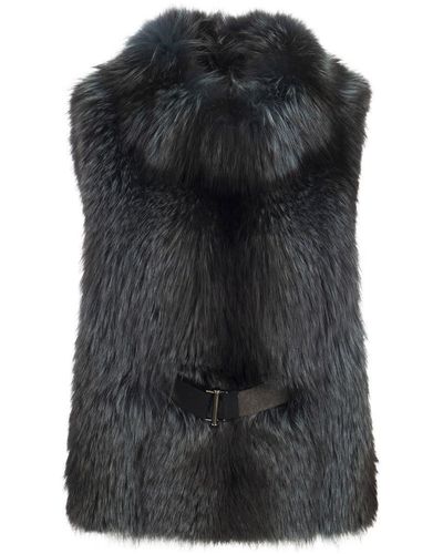 Brunello Cucinelli Fox Fur Vest - Black