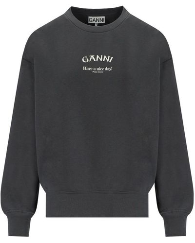 Ganni Isoli Gray Oversize Sweatshirt