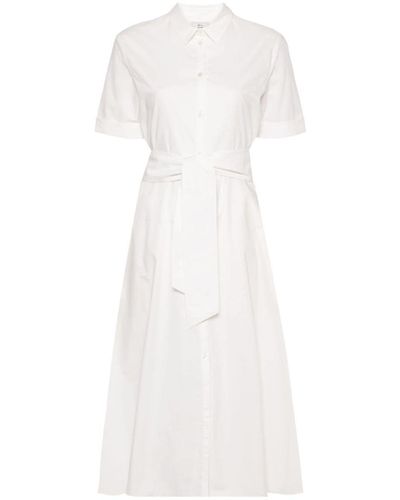 Woolrich Belted Poplin Shirt Dress - White