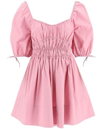 STAUD 'Faye' Mini Cotton Dress - Pink