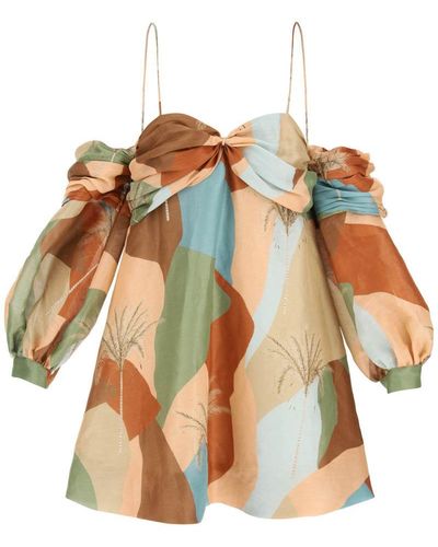 Raquel Diniz 'abby' Linen Silk Mini Dress - Multicolor