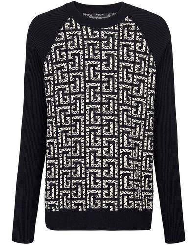 Balmain Monogram Sweater - Black