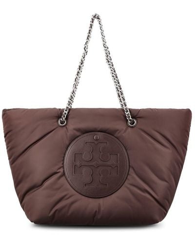 Tory Burch Logo Patch Padded Tote Bag - Brown