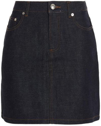 A.P.C. 'jupe Standard' Denim Skirt - Black