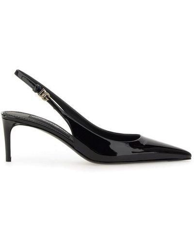 Dolce & Gabbana Leather Slingback Shoe - Black