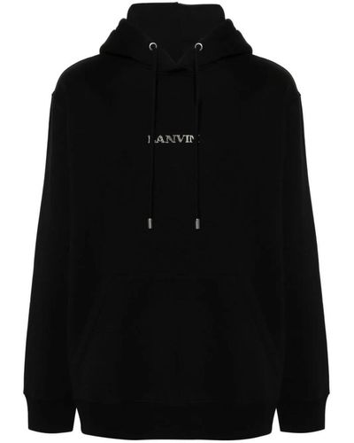 Lanvin Oversized Embroidered Hoodie Clothing - Black