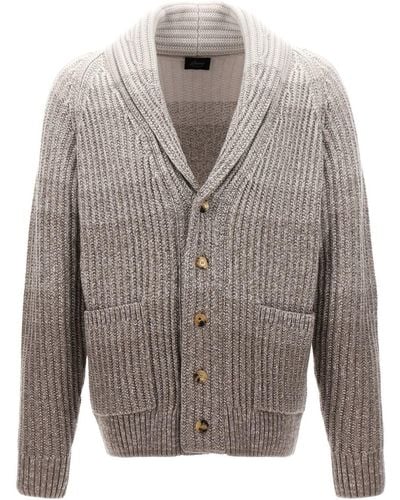 Brioni Degradè Cardigan Sweater - Grey