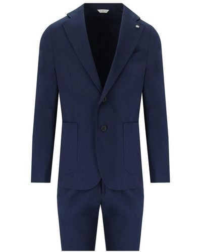 Manuel Ritz Single-Breasted Suit - Blue