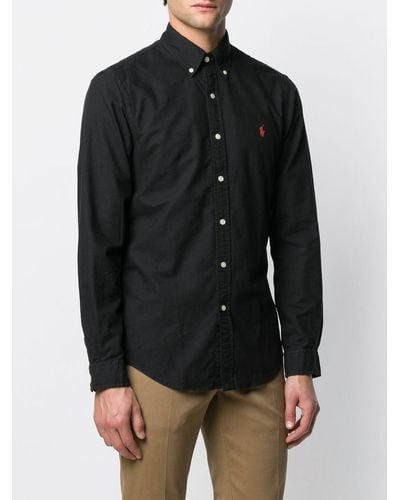 Polo Ralph Lauren Classic Fit Long Sleeve Cotton Oxford Button Down Shirt - Black