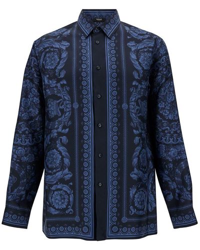 Versace Barroco Shirt With Print - Blue