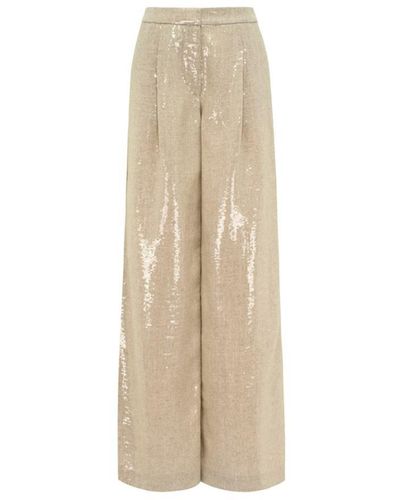 FEDERICA TOSI Bamboo Sequin Trousers - Natural