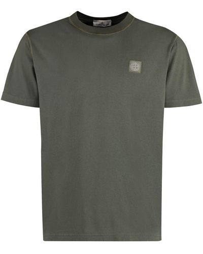 Stone Island Cotton Crew-Neck T-Shirt - Green