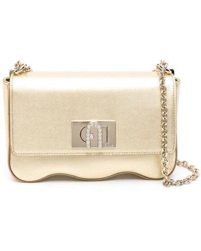 Furla Small 1927 Wave Leather Bag - Natural