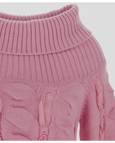 Blumarine Off-shoulders Knit Jumper - Pink