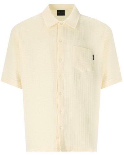 Daily Paper Enzi Seersucker Icing Yellow Polo Shirt - White