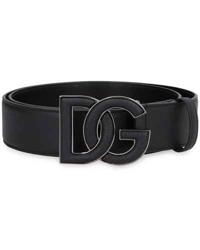 Dolce & Gabbana Calf Leather Belt With Buckle - Black