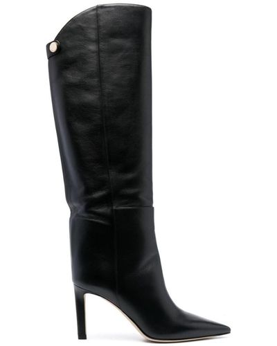 Jimmy Choo Alizze 85mm Leather Knee-boots - Black