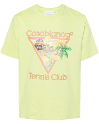 Casablanca Logo Organic Cotton T-Shirt - Yellow