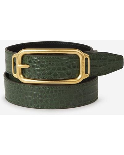Tom Ford Croco Leather Belt - Green