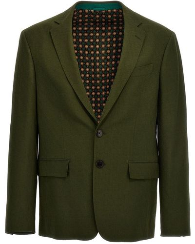 Etro Jacquard Wool Blazer Jacket Jackets - Green